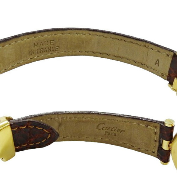 Cartier Watch Ladies Brand Must Vendome Vermeil Quartz QZ 925 Leather 1851 Round - Picture 7 of 12